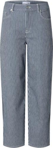 Selected Femme Slfbellamyra HW Stripe Barrel Jean Kvinde Blå Straight ...