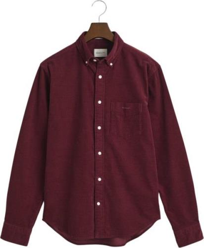 Gant REG UT Corduroy Shirt Mand Wine Red Langærmede Skjorter Str L - h...