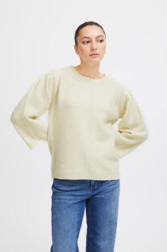 ICHI Ihalises MS Kvinde Cloud Dancer Sweaters Str L - hos Magasin