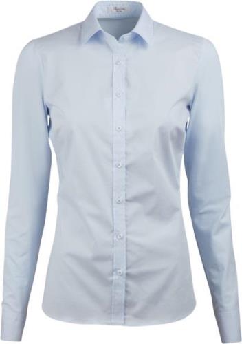 Stenströms Shirt S Poplin Stretch/jersey Kvinde Light Blue Langærmede ...