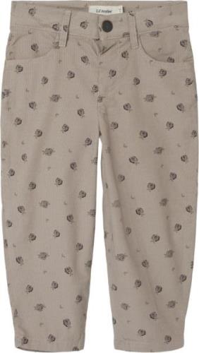 Lil' Atelier Nmfbella Shap Nola Cord Pant 8260m Str 92 - Gray Morn/flo...