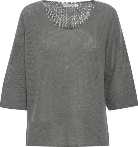 Fransa Fxreta Knit Blouse Kvinde Medium Grey Melange Sweaters Str S/M ...