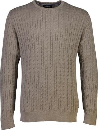 Lindbergh Oneck Cable Knit Mand Dusty Camel Mel Sweaters Str L - Bomul...