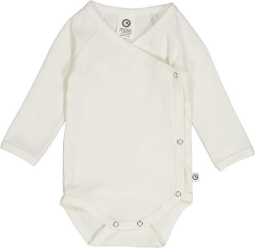 Müsli by Green Cotton Rib l/s Body Str 44 - Balsam Cream Langærmede Bo...