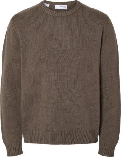 Selected Homme Slhcody LS Knit Relaxed Crew Neck N Mand Morel Sweaters...