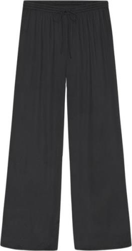 Moshi Moshi Mind sea Pants Silky Kvinde Black Bukser Med Brede Ben Str...