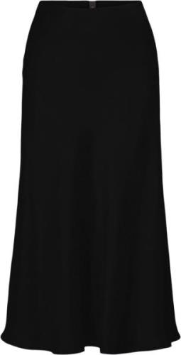 YAS Yaspella HW Midi Skirt S. Noos Kvinde Sort Midi Nederdele Str L - ...