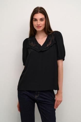 Culture Cuasmine SS Blouse Kvinde Black Kortærmede Bluser Str L - hos ...