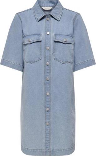 ONLY Onlbelle S/S Button Dress DNM GUA Kvinde Light Blue Denim Korte K...