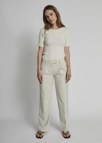 Bruun & Stengade BS Louise Suit Pants Kvinde Sand Bukser Med Lige Ben ...