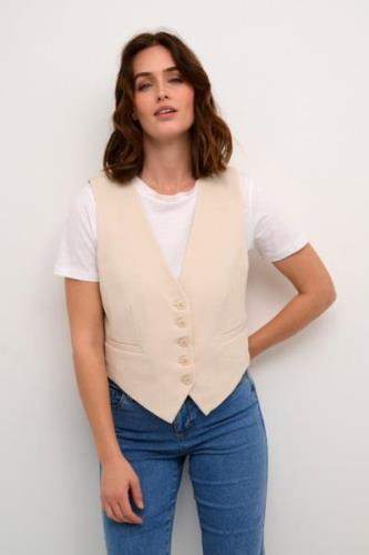 Kaffe Kasakura Waistcoat Kvinde Antique White Blazere Str 40 - hos Mag...