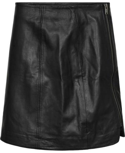 Heartmade ¤ Salil Leather Skirt HM ¤ Kvinde Black Korte Nederdele Str ...