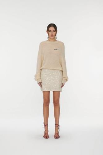 ROTATE Birger Christensen Sequin Mini Skirt Kvinde Silver Birch Korte ...