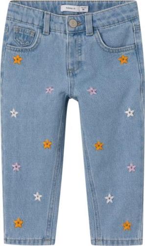 Name It Nmfbella MOM Jeans 1250te Noos Str 92 - Light Blue Denim/embro...