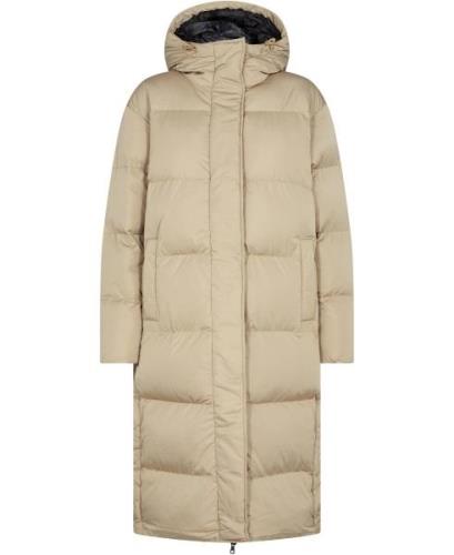 Superdry Studios Longline Duvet Coat Kvinde Shaker Beige Dunjakker Str...