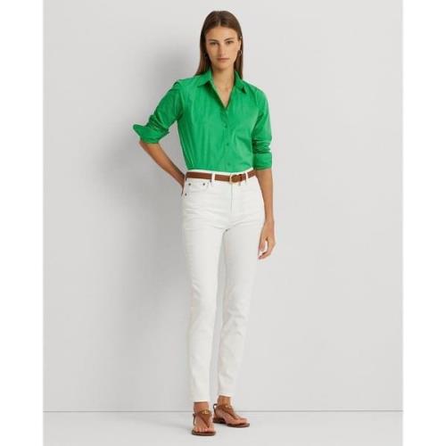 Lauren Ralph Lauren Featherweight Cotton Shirt Kvinde Green Topaz Lang...