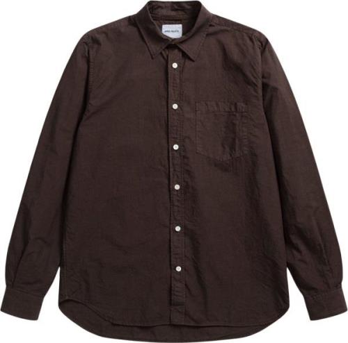 Norse Projects Osvald Cotton Tencel Shirt Mand Espresso Langærmede Skj...