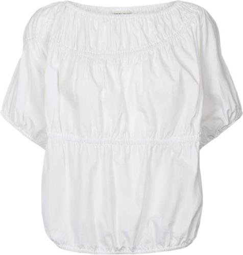 Rabens Saloner Poplin Elasticated top Lotte Kvinde White Toppe Str L -...