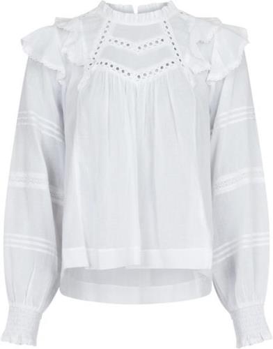 Neo Noir Simkie S Voile Blouse Kvinde White Langærmede Bluser Str 40 -...