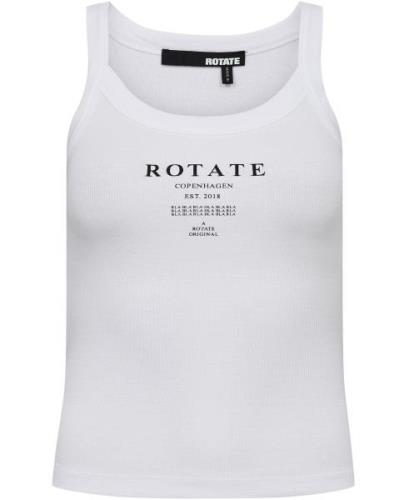 ROTATE Birger Christensen Ribbed Tank TOP Kvinde Bright White Tanktopp...