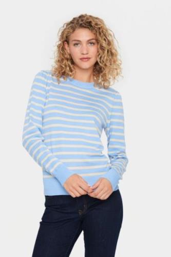 Saint Tropez Milasz Striped Pullover Kvinde 144110 Sweaters Regular Fi...