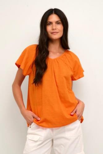 Cream Crkenda Blouse Kvinde Exotic Orange Kortærmede T-shirts Str 40 -...