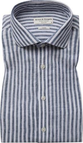 Bruun & Stengade BS Sydney Casual Slim Fit Shirt Mand Blue/white Langæ...