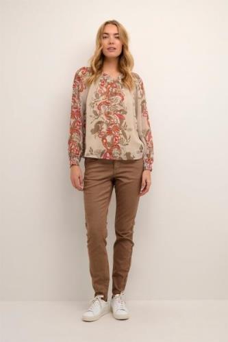 Cream Crnoviba Blouse Kvinde Pink Floral Paisley Langærmede Bluser Str...