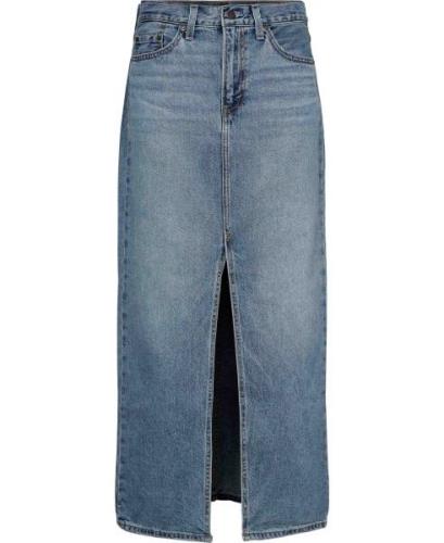 Levi's Ankle Column Skirt Please Hold Kvinde Blå Maxi Nederdele Str 29...