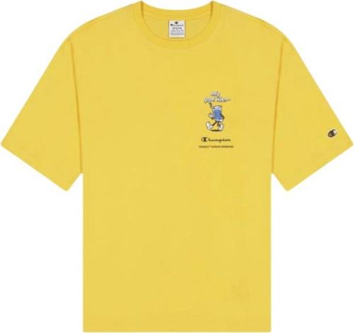 Champion Graphic Crewneck Tshirt Mand Amber Yellow Kortærmede T-shirts...