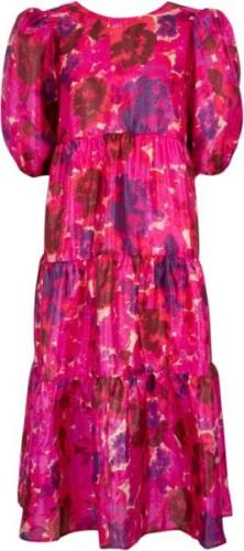 Cras Lilicras Dress Kvinde Pink Garden Midi Kjoler Loose Fit Str 42 - ...