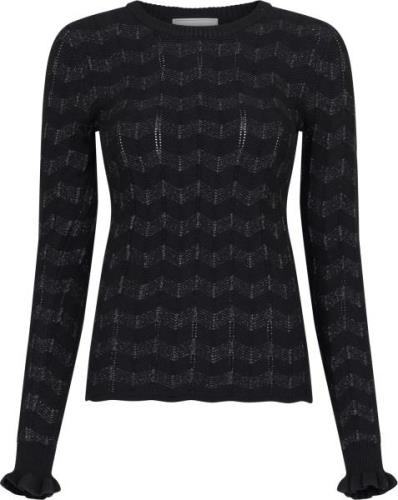 Neo Noir Nelle Glitter Knit Blouse Kvinde Black Sweaters Str 40 - hos ...