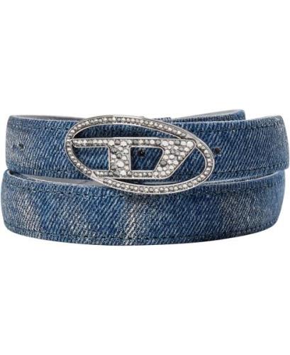 Diesel Oval D Logo B1dr Strass 20 Belt 80 - Bælter hos Magasin