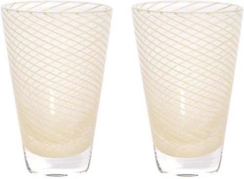 OYOY Living Design Yuka Swirl Glas Pakke med 2 Gul - Vandglas Glas hos...