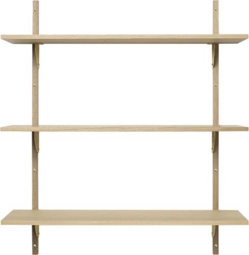 ferm LIVING Sector Shelf T/W Oak - Brass Oak/brass Str FURNITURE - Hyl...