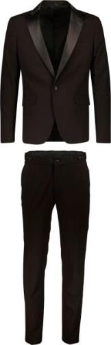 Lindbergh Stretch Tuxedosuit Mand Black Jakkesæt Slim Fit Str 46 - hos...