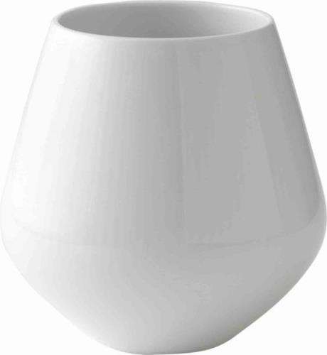 Royal Copenhagen Hvid Riflet 15 cm. Vase Medium Hvid Str H: 15 cm. - V...