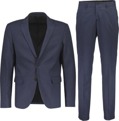 Lindbergh Suit med let Stretch Mand Blue Mel Jakkesæt Slim Fit Str 40 ...