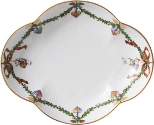 Royal Copenhagen Stjerne Riflet jul fad 17,5cm Hvid Str 17,5cm - Serve...