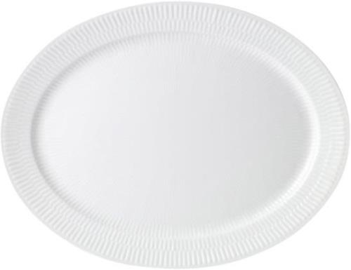 Royal Copenhagen White Fluted Dish Oval 35cm Hvid Str 35 cm - Serverin...