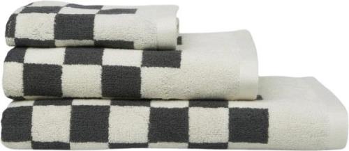 Marc O'Polo Home Checker Towel Anthracite 0008 - Håndklæder hos Magasi...