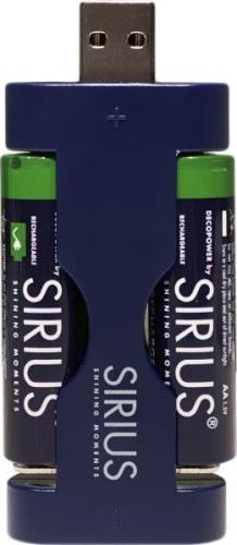 Sirius Decopower USB Charger Incl. 4xaa Rechargeable Batteries Blue/gr...