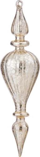 Bungalow Glass Icicle Cone Champagne Champagne Str H 20 cm - Juletræsp...