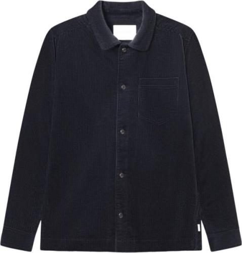 Les Deux Layton Corduroy Overshirt Mand Dark Navy Overshirts Str L - B...