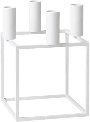 Audo Copenhagen Kubus 4, Candle Holder, White Hvid Str B: 14 x H: 14 c...