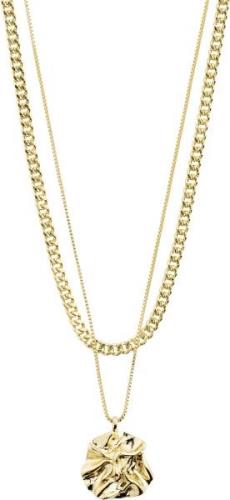 Pilgrim Willpower Curb & Coin Necklace, 2in-1 set, Gold-plated One siz...