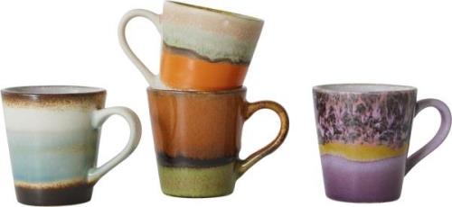 HK Living 70s Ceramics Espresso Mugs Retro set of 4 Multi - Kopper Med...