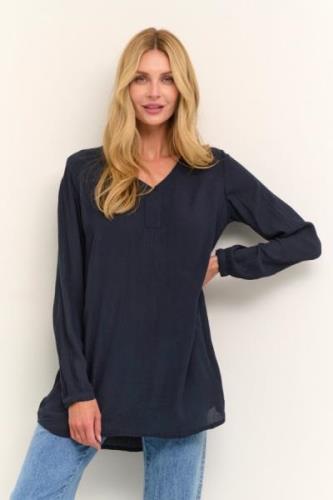 Kaffe Amber Vneck Tunic Kvinde Midnight Marine Tunikaer Regular Fit St...