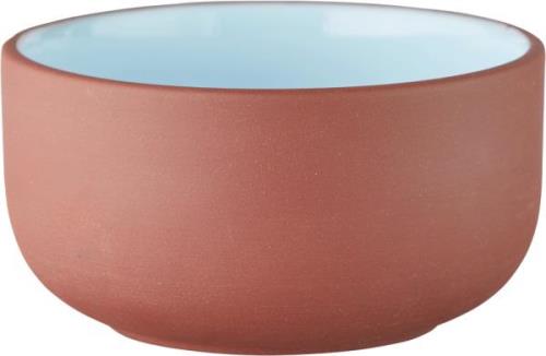 Studio About Bowl, Medium, 2 PCS, Clay Terracotta, Glaze Light Blue, 1...