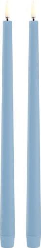 Uyuni LED Slim Taper Candle, Sky Blue, Smooth, 2pack, 2,3x32 cm Lyse B...